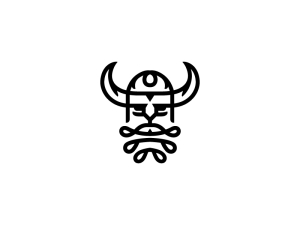 Logotipo vikingo barbudo genial