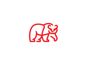 Logo de l'ours rouge courageux