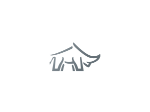 Graues, silbernes Nashorn-Logo