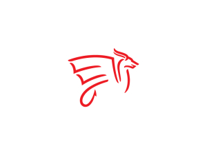 Stylish Red Dragon Logo