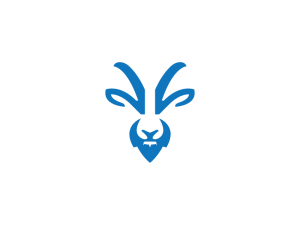 Logo de chèvre bleu cool