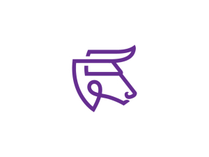 Logo de taureau à tête simple et cool