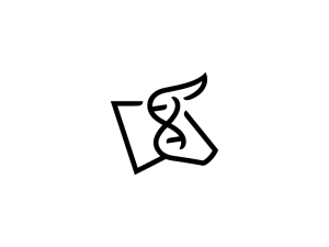 Logo de taureau médical noir