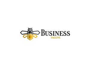 Logo moderne d'abeille à miel 