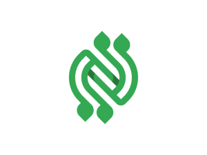 Logotipo de la naturaleza de la letra N