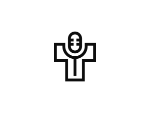 Einfaches Podcast-Logo mit dem Buchstaben T