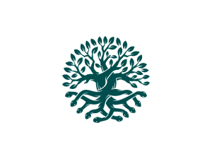 Logotipo del árbol de raíz de serpiente