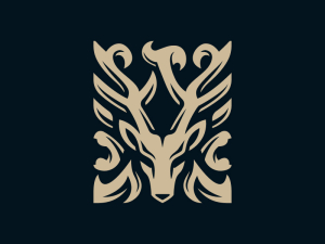 Logotipo del adorno del ciervo fénix