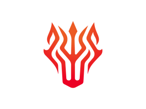Dreizack Wolf Feuer Logo