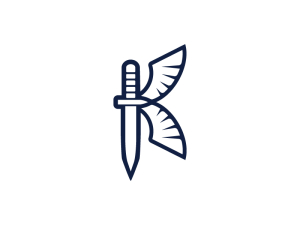 Buchstabe K Schwert-Logo 