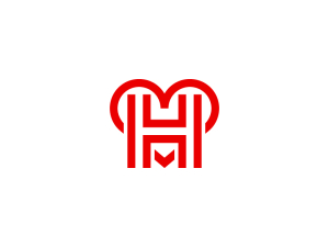 Red Love Letter H Logo