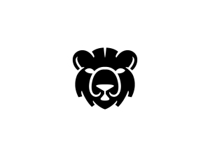 Logo tête sauvage de l'ours noir