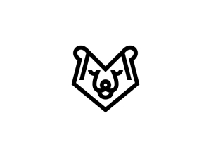 Cool Head Of Black Bear Logo