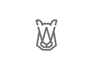 Minimalist Grey Rhino Logo