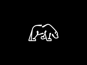 Logo du grand ours polaire blanc