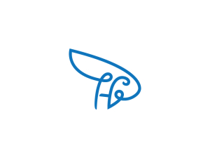 Logotipo De Conejito Lindo Logotipo De Conejo Azul
