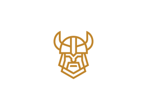 Logotipo vikingo dorado genial