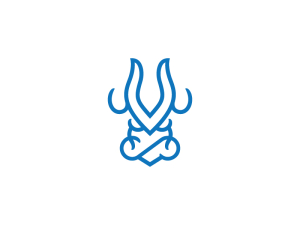 Logo tête du dragon bleu