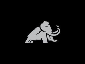 Logotipo de mamut gris atrevido