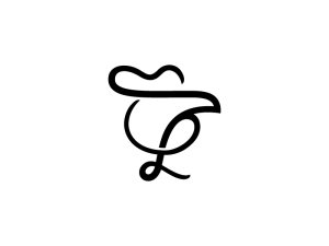 Logo élégant de coq noir