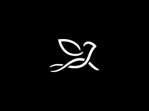 White Asclepius Bird Logo