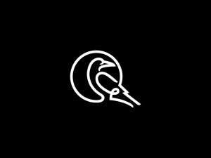 Logo du corbeau blanc frais