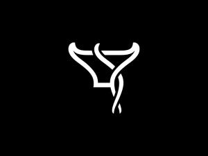Logotipo del toro Asclepio blanco