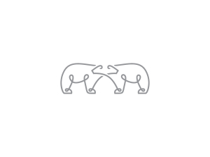 Logotipo del oso polar gris