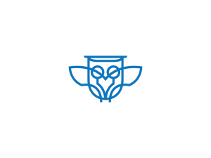 Lindo logotipo de búho azul pequeño