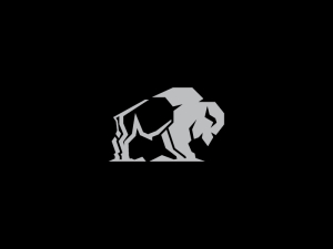 Logotipo masculino de bisonte valiente