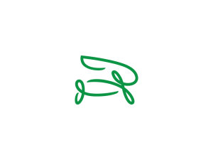 Logotipo De Conejo Verde Con Estilo