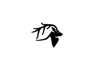 Logo de cerf fier noir