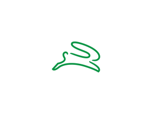 Einfaches grünes Kaninchen-Logo