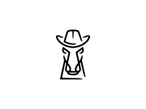 Logo de cheval de cow-boy