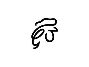Logotipo minimalista de gallo negro