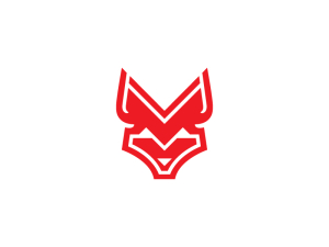 Logo cool de renard à tête rouge