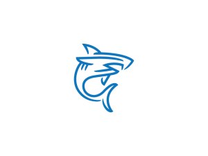 Lines Blue Shark Logo