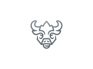 Logotipo de gran bisonte plateado
