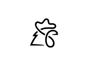 Schwarzes minimalistisches Hahn-Logo