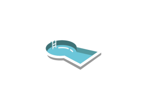 Logotipo de la piscina con forma de cerradura