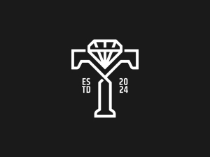 Buchstabe T Diamant-Logo