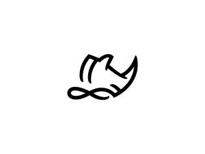 Logotipo de rinoceronte negro en bucle