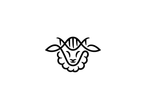 Logo de mouton médical noir