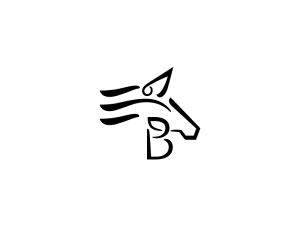 Beau logo de cheval noir