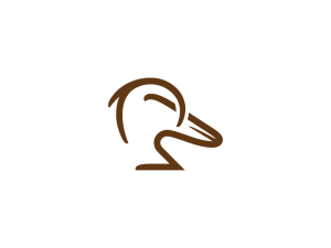 Logo simple de canard brun