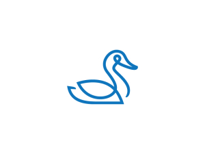 Stylish Blue Duck Logo