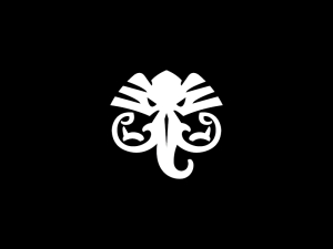 Logo d'éléphant de remise en forme blanc