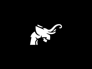 Enorme logotipo de elefante blanco fuerte