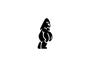 Enorme logotipo del gorila de espalda plateada
