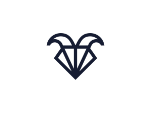 Logo moderne de chèvre de diamant